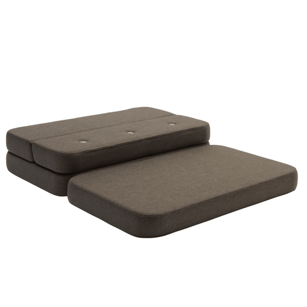 KK 3 Fold Sofa - Brown w. Sand