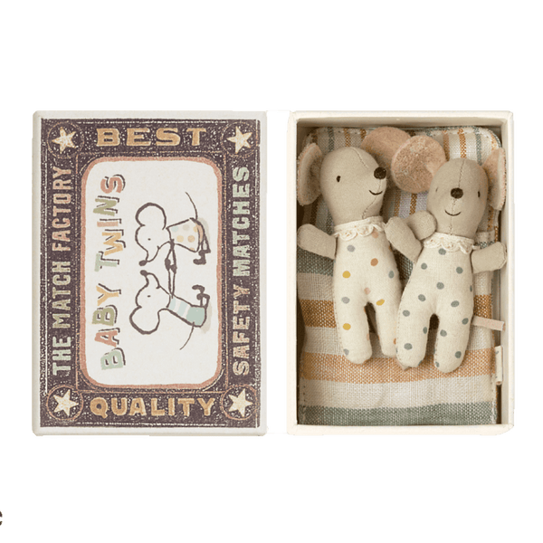 Twin baby mice in matchbox