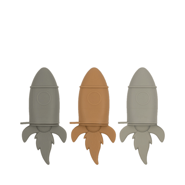 3-Pack Silicone Ice Cream Molds Rocket