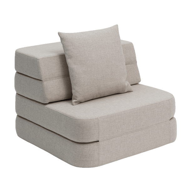 KK 3 Fold Sofa Single - Beige w. Sand