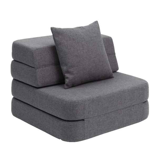 byKlipKlap KK 3 Fold Sofa Single - Blue Grey w. Grey | Kindersofa | Beluga Kids