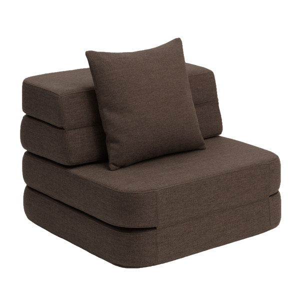 byKlipKlap KK 3 Fold Sofa Single - Brown w. Sand | Kindersofa | Beluga Kids