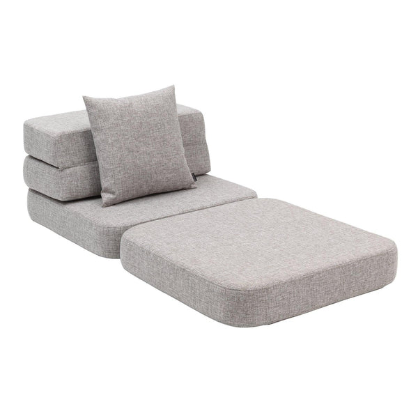 KK 3 Fold Sofa Single - Multi Grey w. Grey