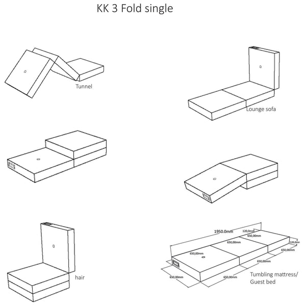 byKlipKlap KK 3 Fold Single - Beluga Kids